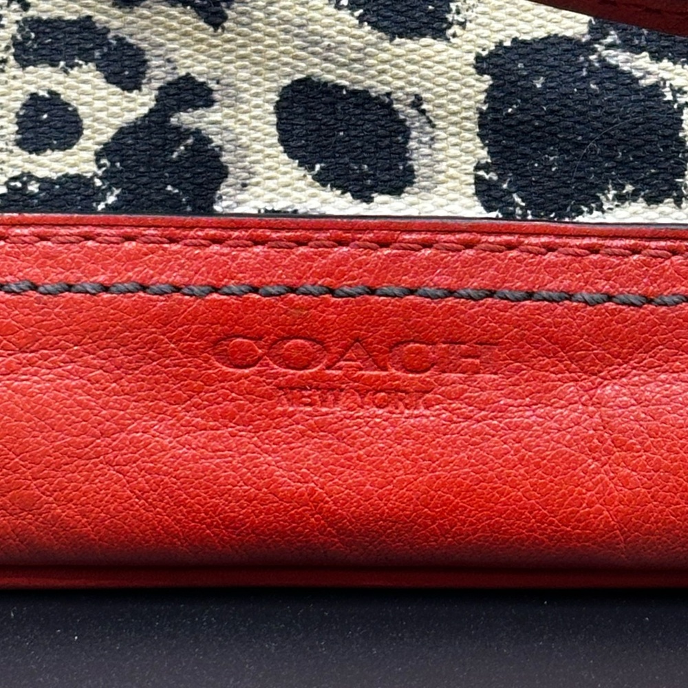 Coach Cheetah Print Wristlet with Red Leather Trim - Picture 3 of 8